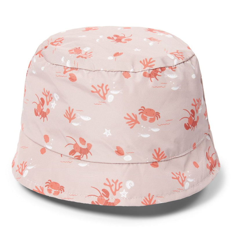 Chapeau de soleil réversible Corail / Baie de homard taille 2 | Little Dutch