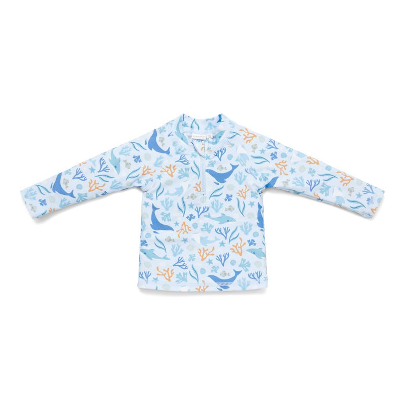 Bade-T-Shirt langarm Ocean Dreams Blue | Little Dutch