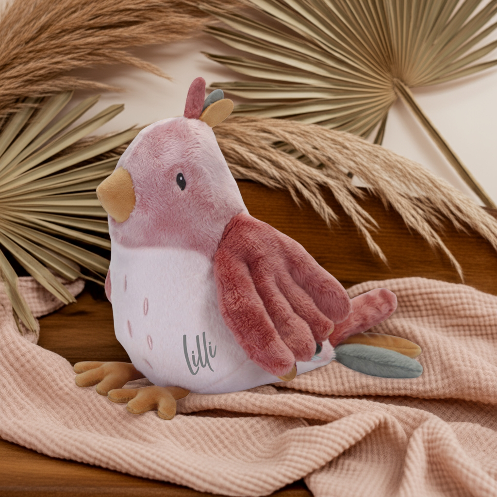 Kuscheltier Vogel Flowers & Butterflies – Geschenk für Babys