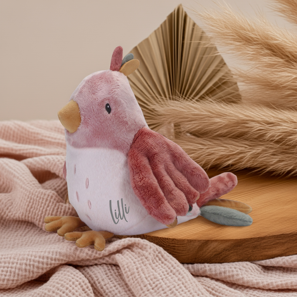 Kuscheltier Vogel Flowers & Butterflies – Geschenk für Babys