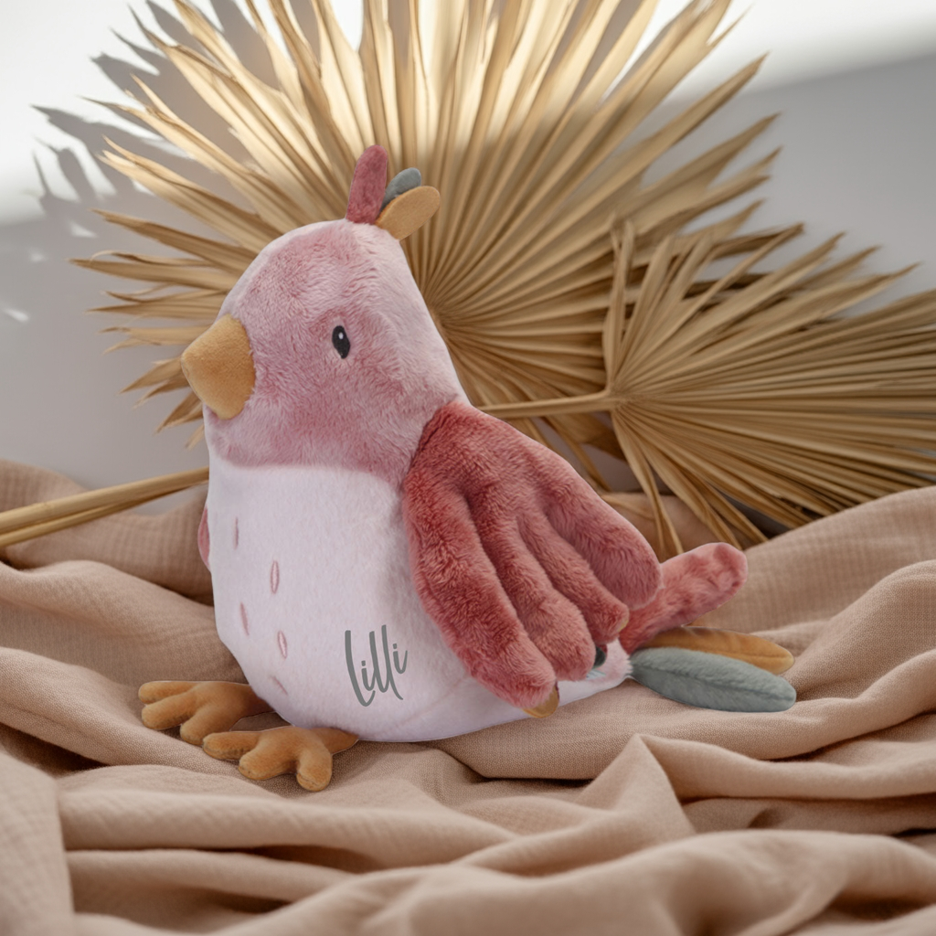 Kuscheltier Vogel Flowers & Butterflies – Geschenk für Babys