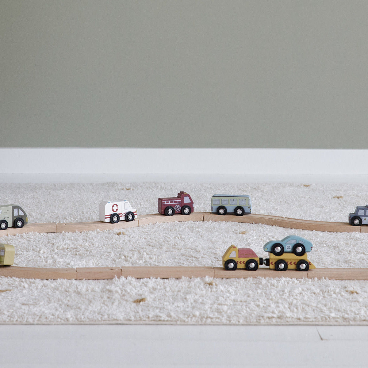 Holzeisenbahn Fahrzeug Set aus Holz – Erweiterung | Schmatzepuffer