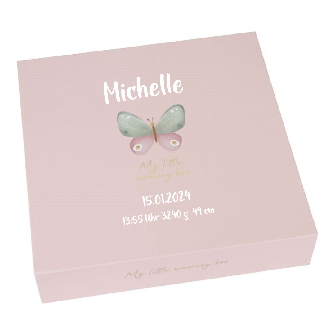 Boîte à souvenirs Flowers & Butterflies – Conservez les souvenirs de bébé