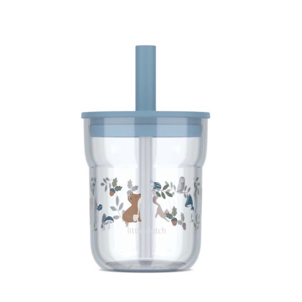 Kinder-Trinkglas Baby 250ml mit Trinkhalm - Forest Friends | Little Dutch x Mepal