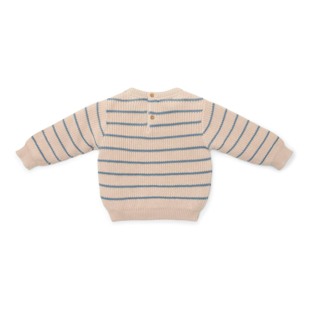 Gestrickter Pullover Ice blue stripe | Little Dutch