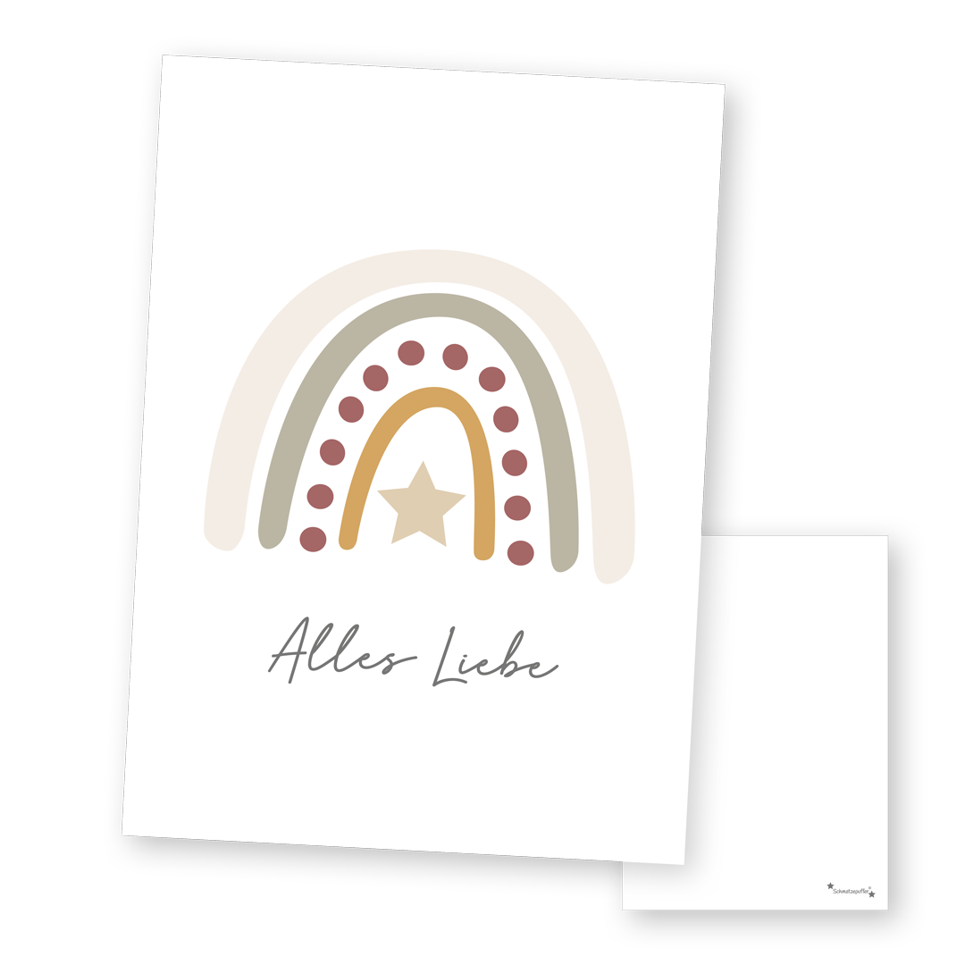 Carte de vœux personnalisée beige - Plein d'amour | Schmatzepuffer