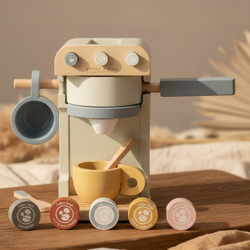 Kaffeemaschine Holz, klein, mint