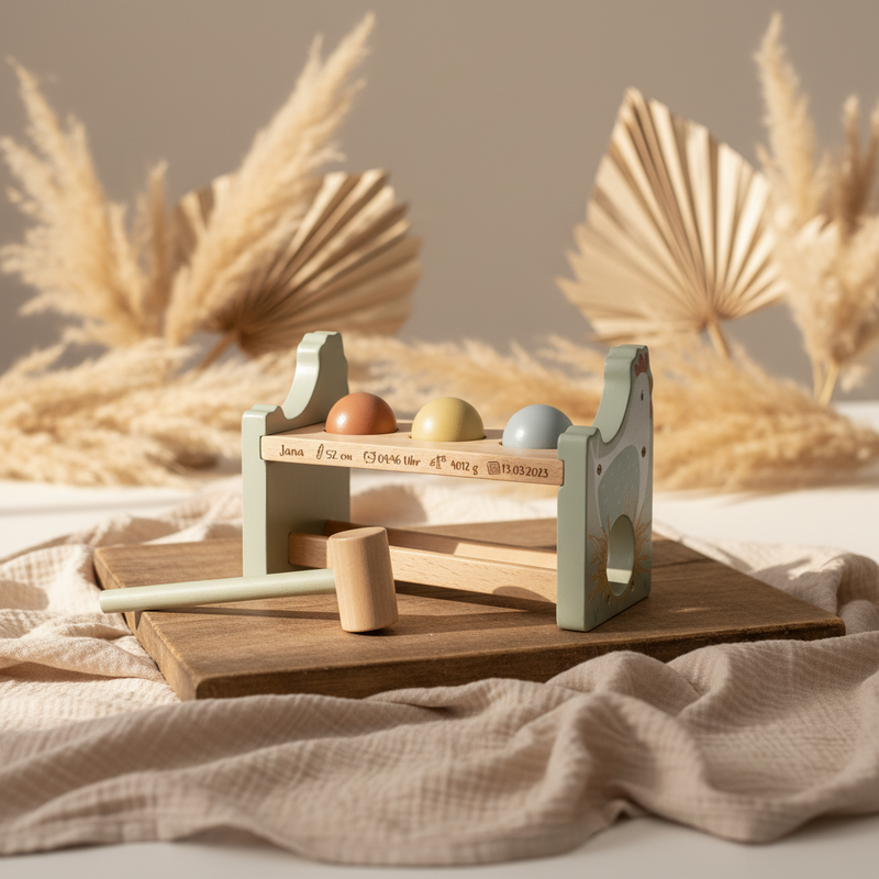 Banc à marteler avec boules Little Farm « Naissance »
