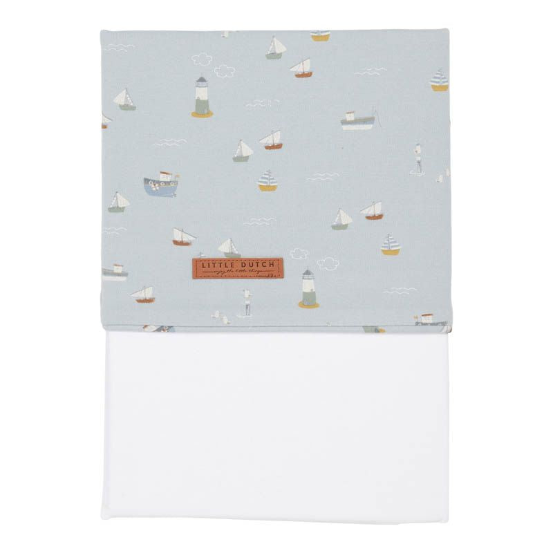 Sailors Bay crib sheet, blue | Little Dutch