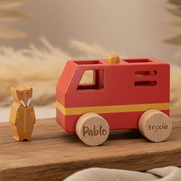 Mini camion de pompiers en bois | Trixie