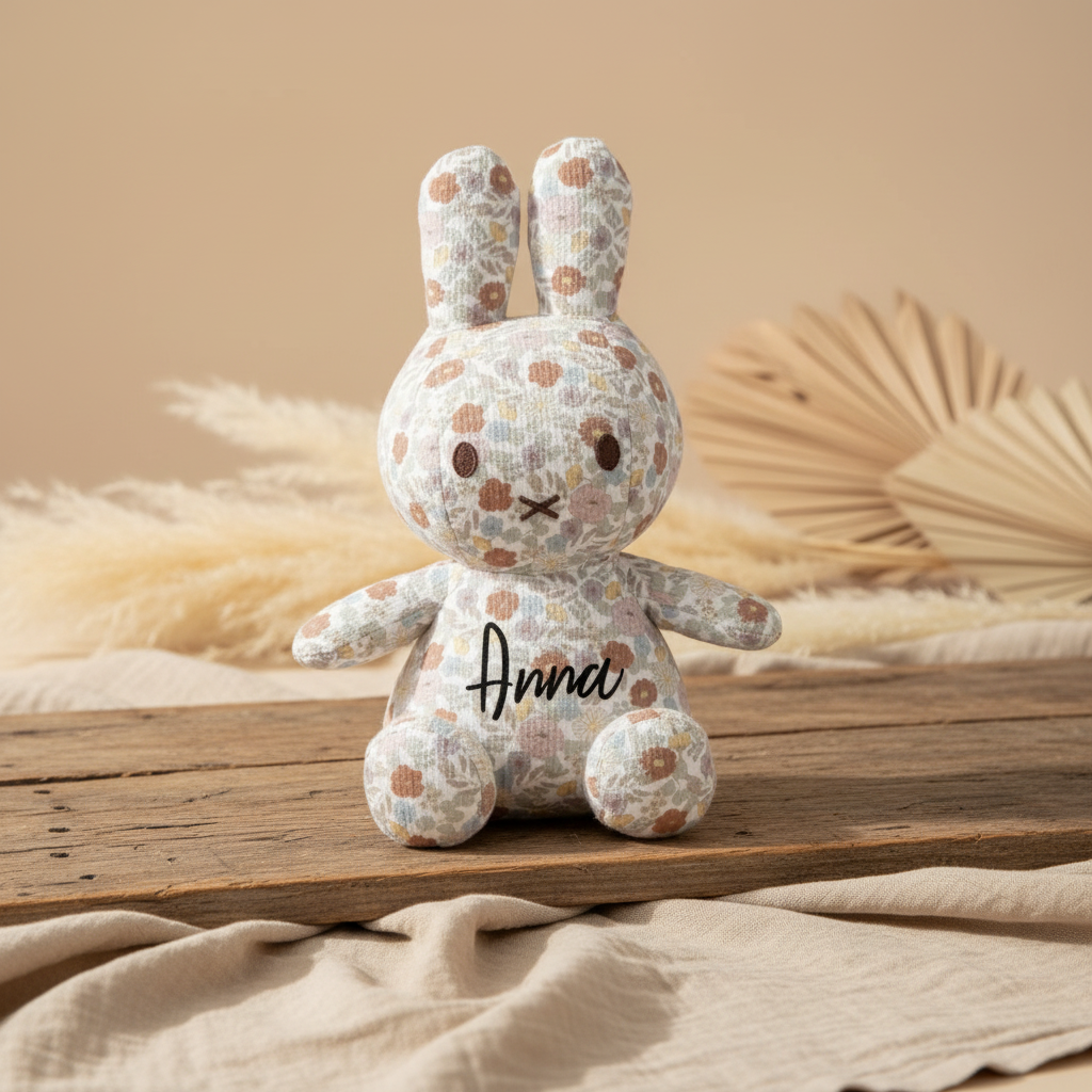 Plush Toy Miffy Rabbit Little Flowers 25 cm - Gift for Birth