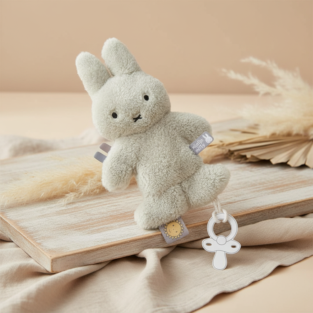 Doudou Miffy Fluffy Vert pour bébés
