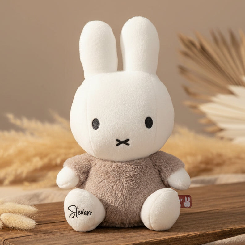 Peluche Lapin Fluffy, 25 cm, taupe | Miffy x Tiamo
