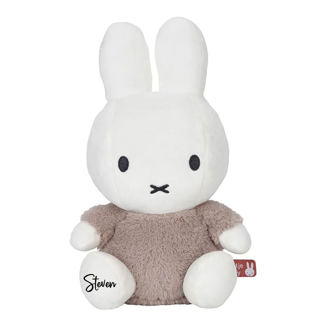 Peluche Lapin Fluffy, 25 cm, taupe | Miffy x Tiamo
