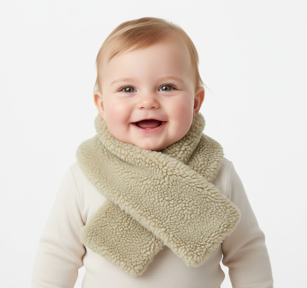 Teddy Schal Soft Green für Babys und Kinder