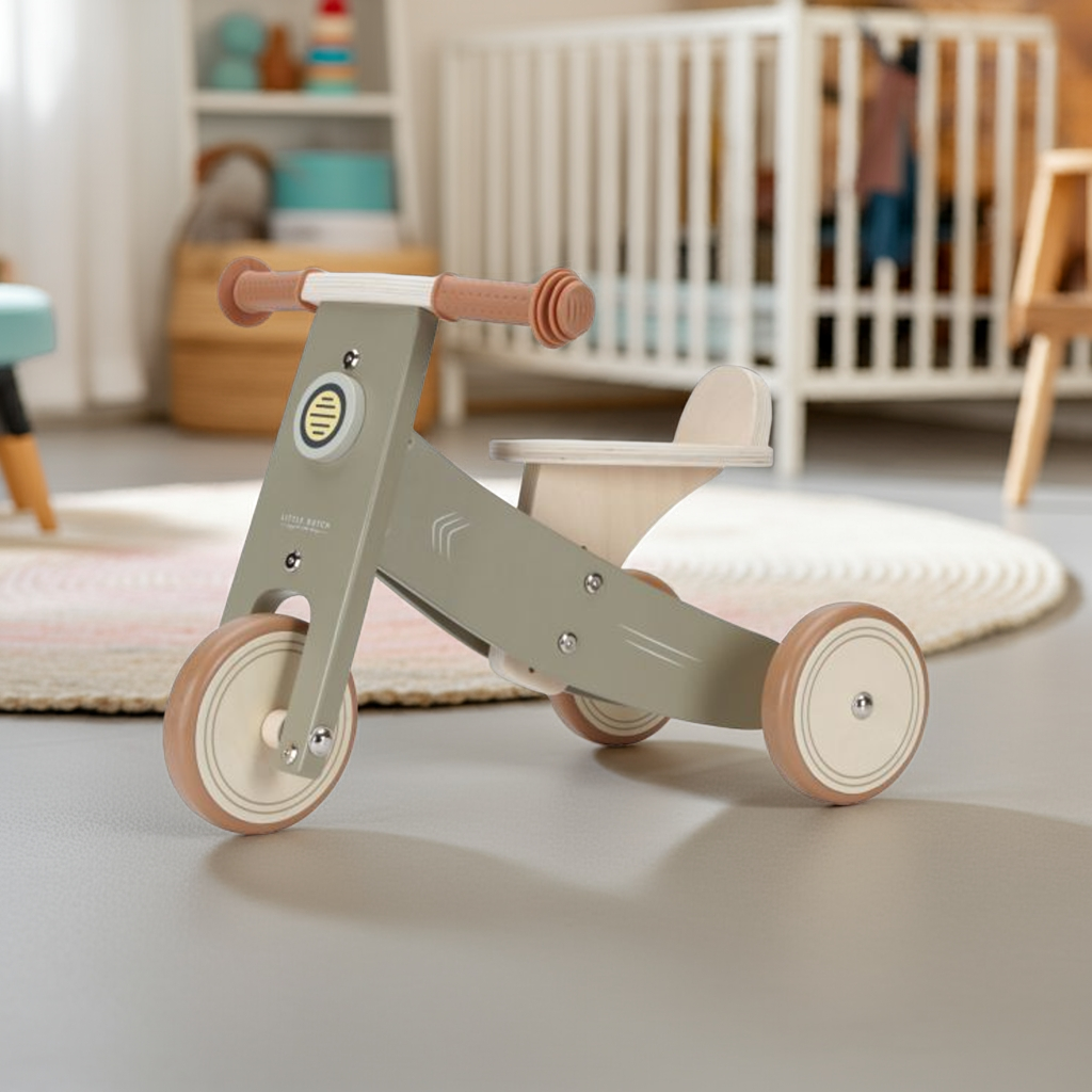 Personalisiertes Holz-Dreirad mit Namen – Geschenk für Kleinkinder