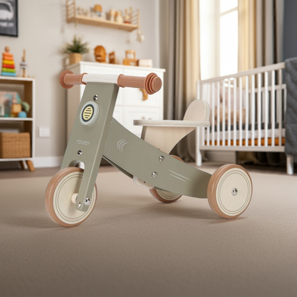 Personalisiertes Holz-Dreirad mit Namen – Geschenk für Kleinkinder