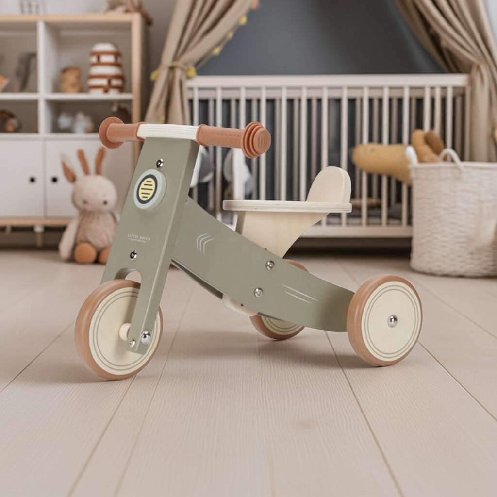 Personalisiertes Holz-Dreirad mit Namen – Geschenk für Kleinkinder