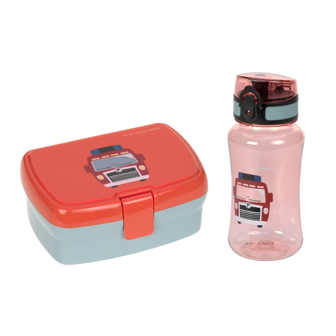 Set de pause Bouteille & Boîte à goûter Tiny Drivers - Pompier | Lässig