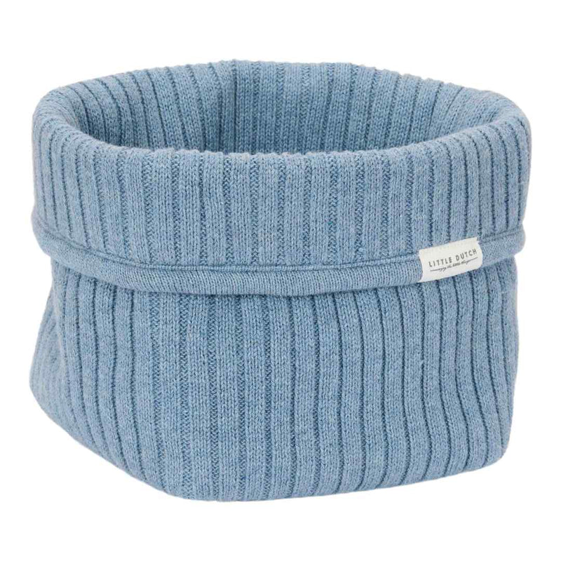 Pflegekörbchen gestickt klein - Pure Denim Blue | Little Dutch