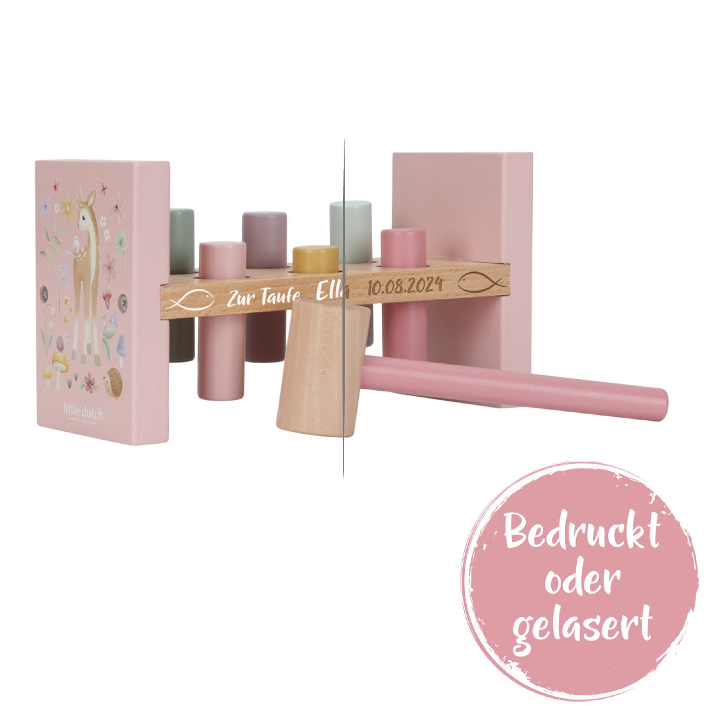 Hammerbank Fairy Garden aus Holz – Geschenk zur Taufe | Schmatzepuffer