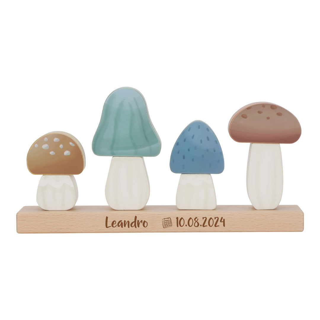 Champignons à empiler personnalisés « Amis de la forêt » – Cadeau de naissance