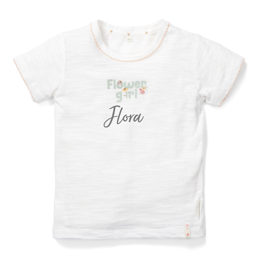 T-Shirt Flower Girl Weiß – Kinder T-Shirt mit Blumenmotiv