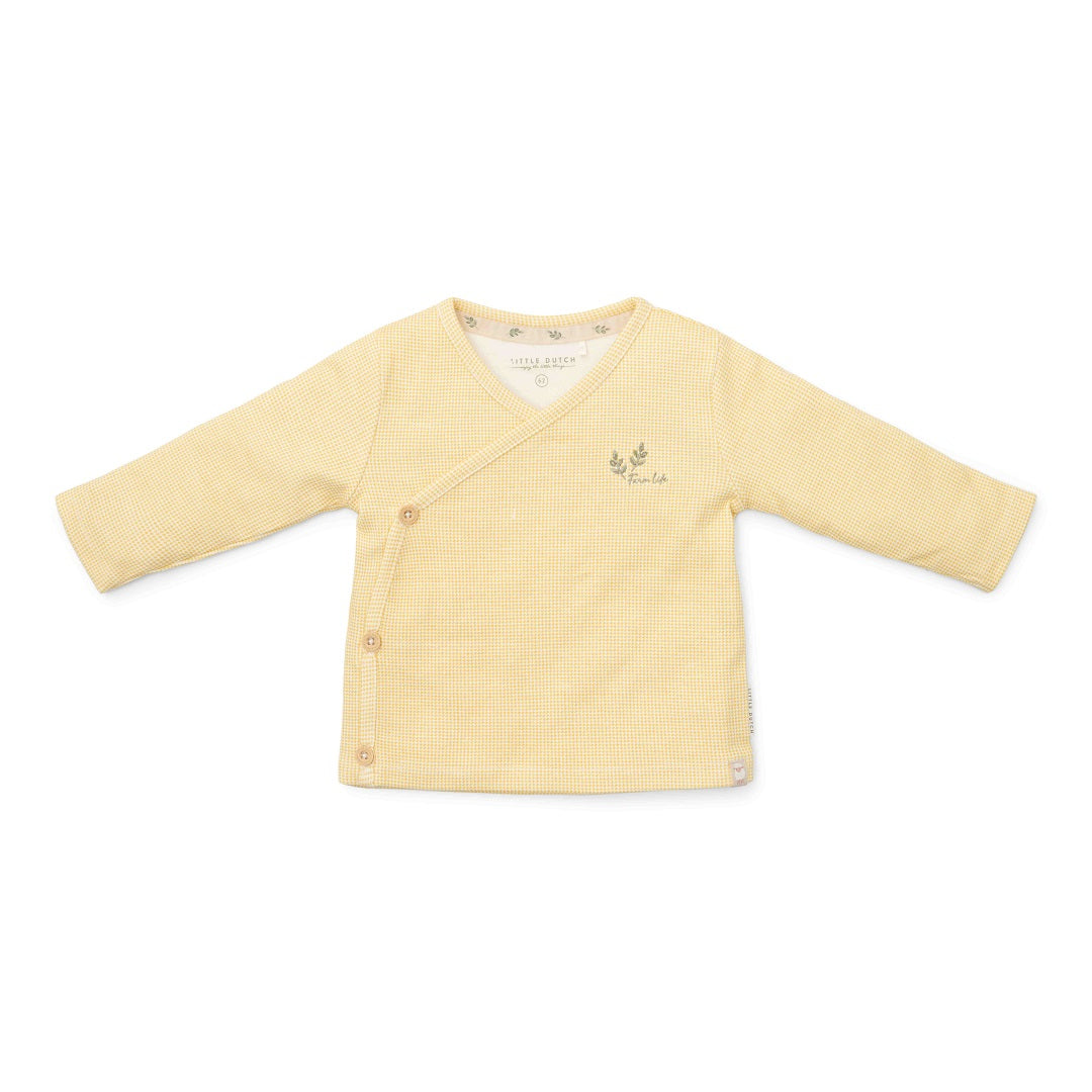Long Sleeve Wrap Shirt Warm Yellow for Babies
