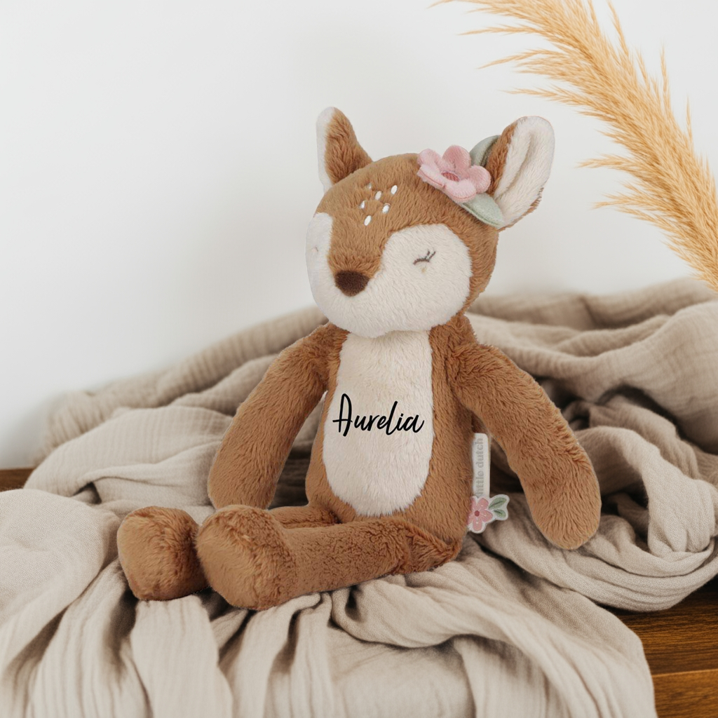 Doudou cerf longues pattes Jardin féerique