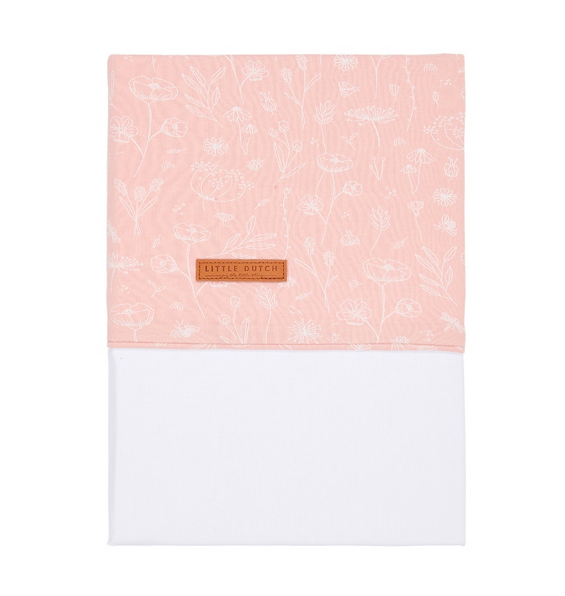 Children's bed sheet Wild Flowers 110 x 140 cm pink | Little Dutch