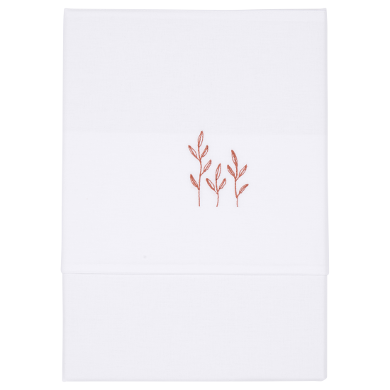 Children's bed sheet Wild Flowers Rust embroidered 110 x 140 cm | Little Dutch