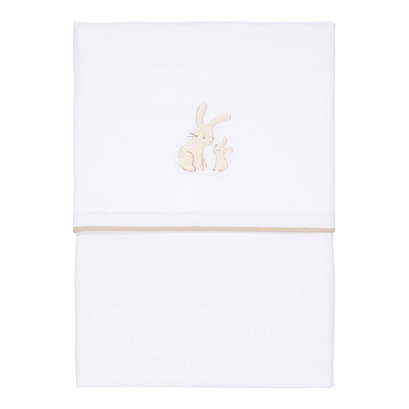Baby Bunny embroidered crib sheet 110 x 140 cm | Little Dutch