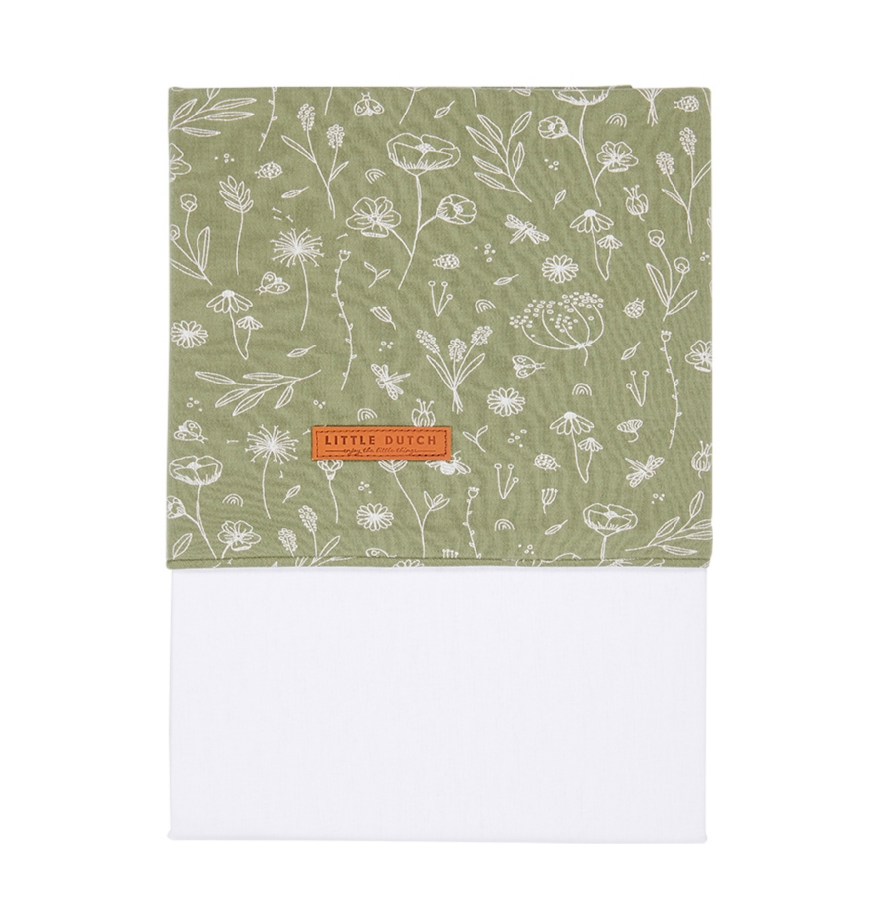 Crib sheet Wild Flowers Olive, Little Dutch