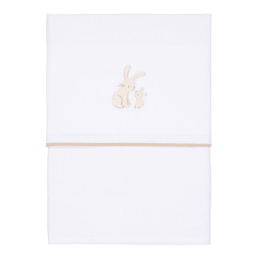 Baby Bunny embroidered crib sheet | Little Dutch