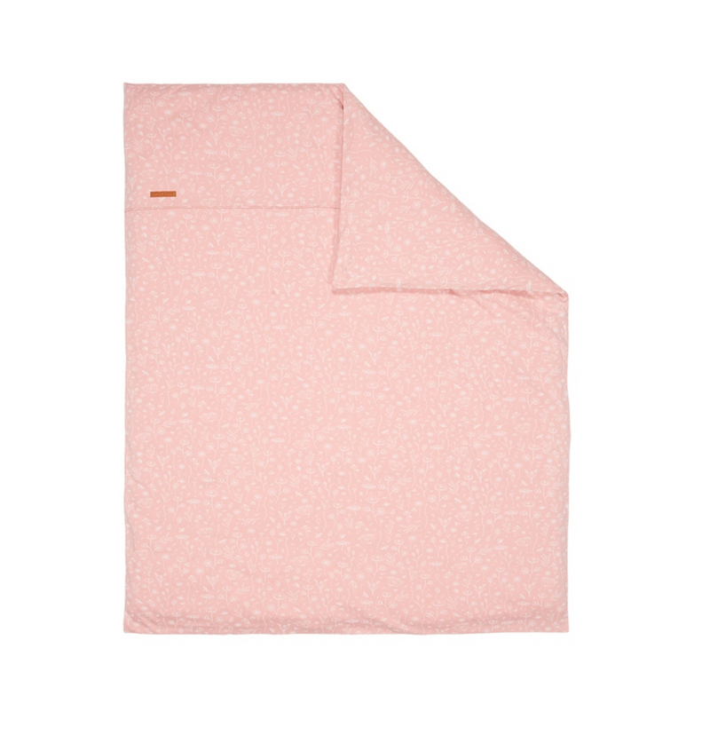 Cover for crib blanket Wild Flowers, pink | Little Dutch