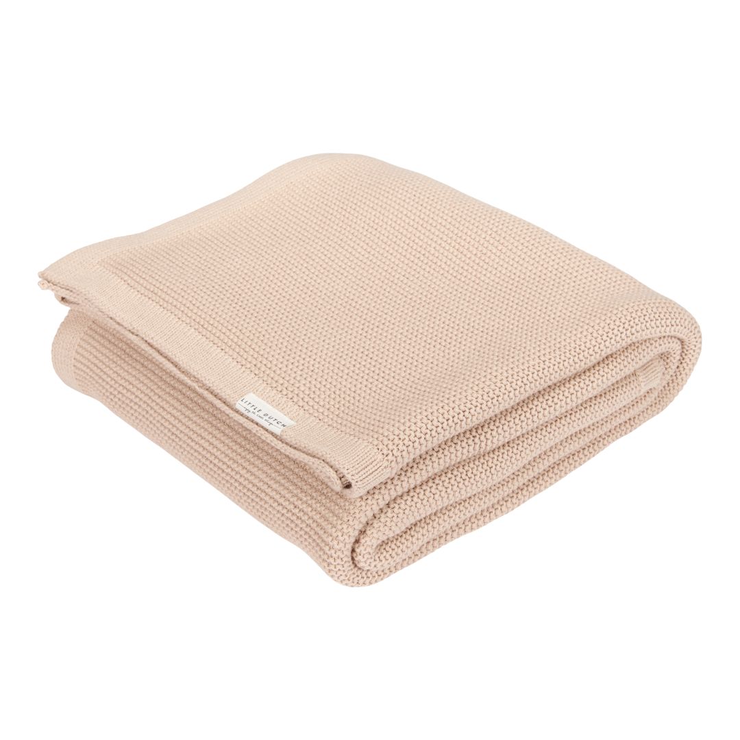 Children's knitted blanket, beige | Little Dutch