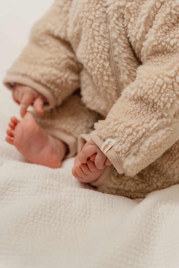 Teddy-Strampler Baby Bunny, Sand | Little Dutch