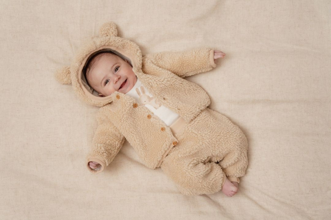 Teddy-Jacke Baby Bunny, Sand | Little Dutch