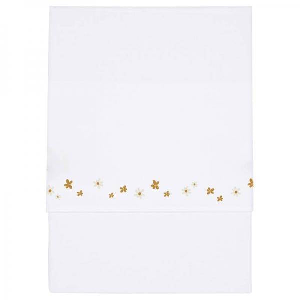 Little Dutch embroidered crib sheet with Little Pink Flowers