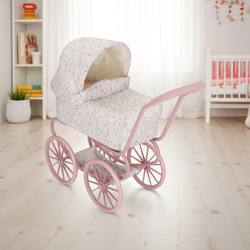 Metall- Puppenwagen Soft Flowers