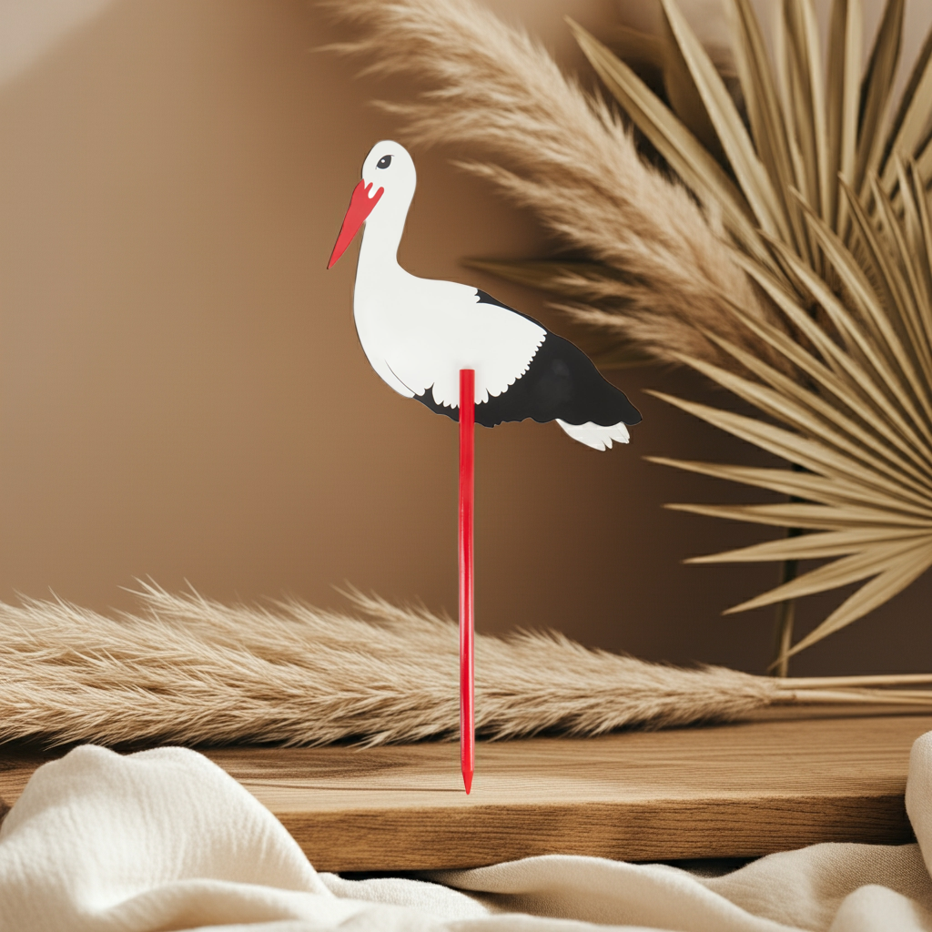 Holzstorch XL 100 cm – Klapperstorch Deko zur Geburt | Bieco