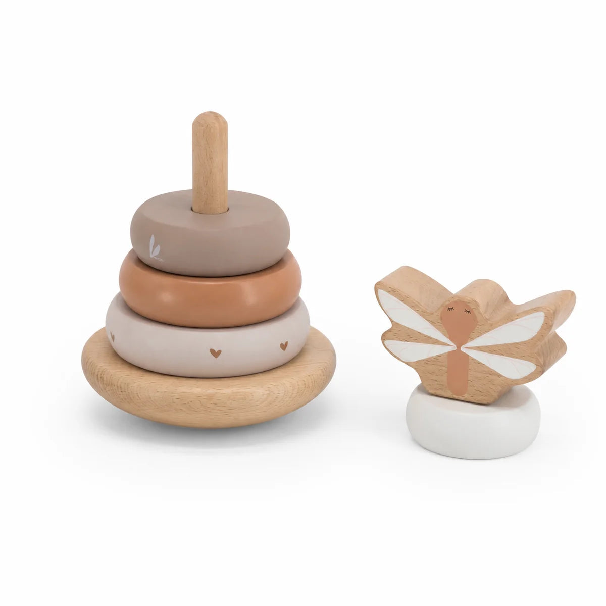 Tour de Hérisson en bois couleur nougat par Label Label - Jouet d'éveil - cadeau personnalisé pour la naissance