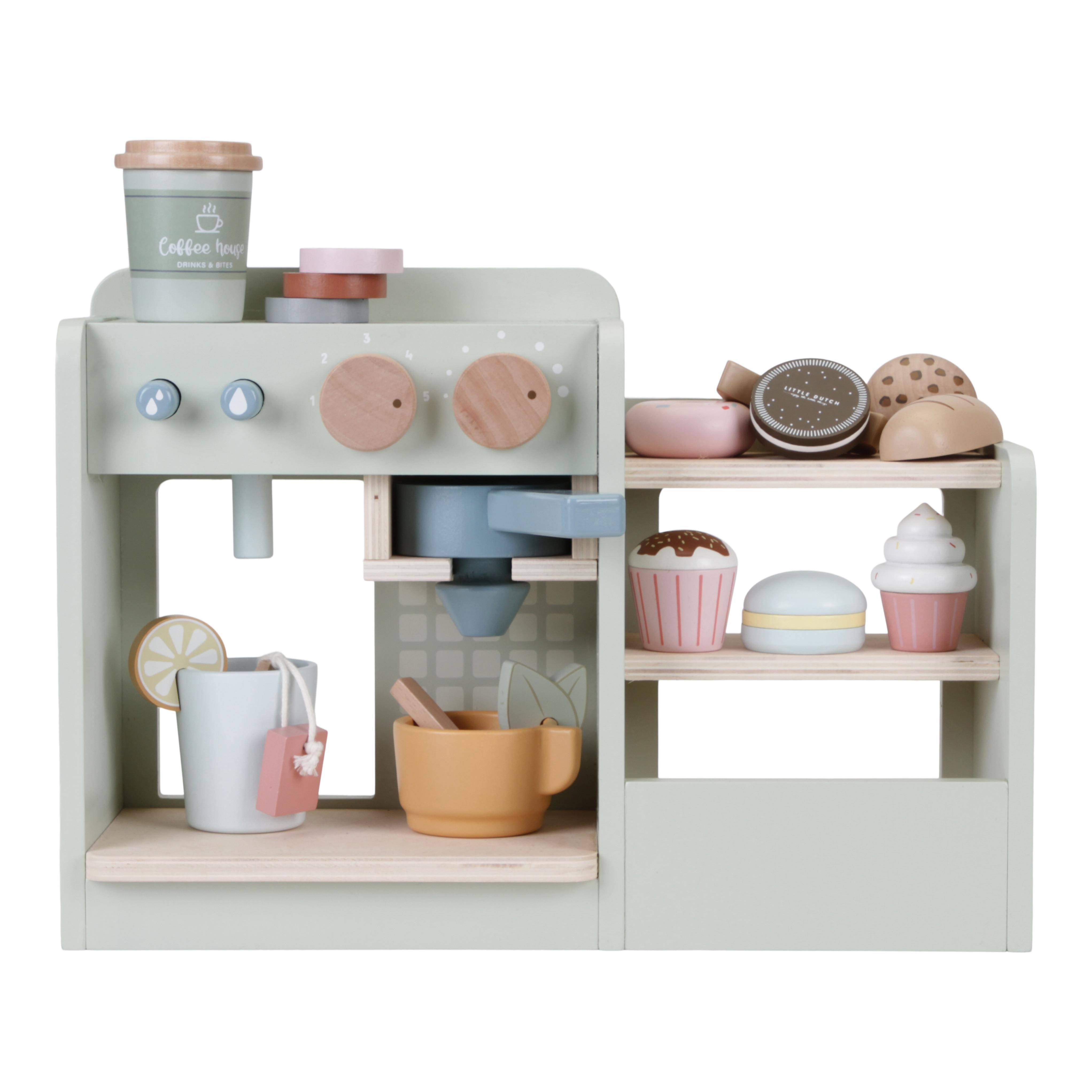 Kaffeemaschine Holz, groß, mint