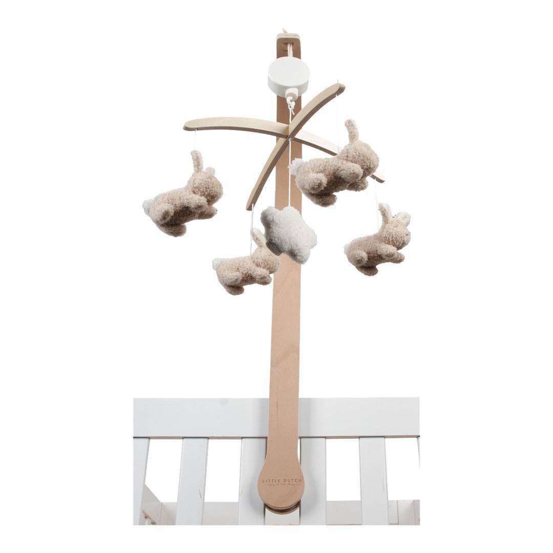 Personalisiertes Musik-Mobile Baby Bunny mit Namen – Geschenk zur Geburt