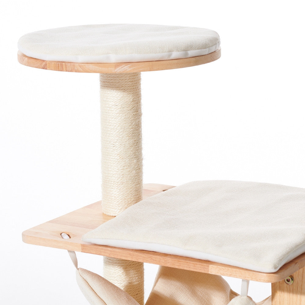Nobby Kratzbaum Ligno Cream 108 cm aus Gummibaumholz – Produktansicht 3