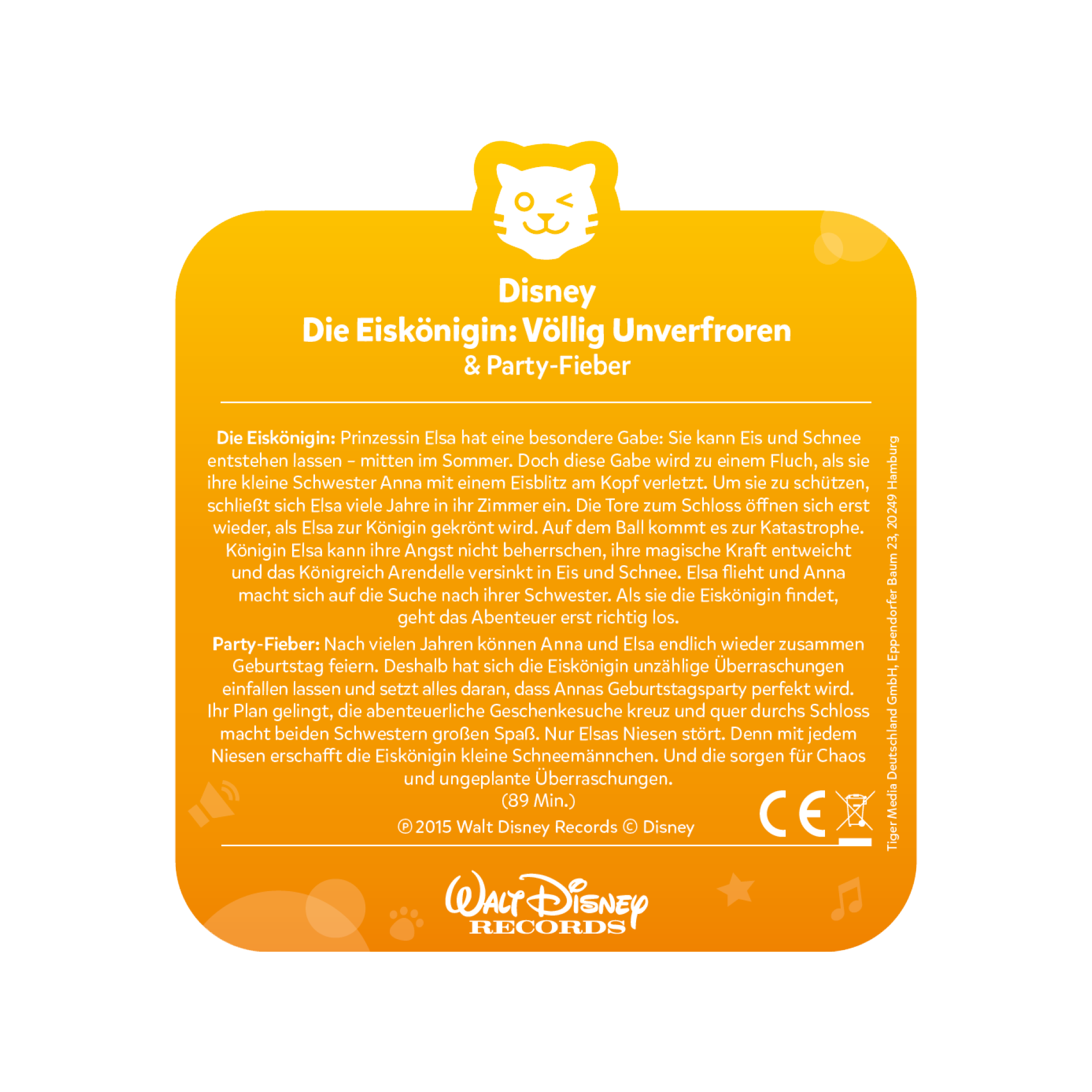 tigercard Disney Die Eiskönigin Völlig Unverfroren & Party-Fieber – Kartenrückseite