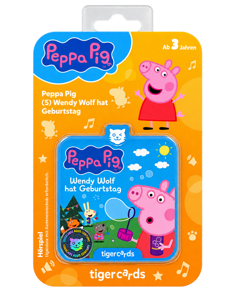 tigercard Peppa Pig Folge 5 Wendy Wolf hat Geburtstag – Vorderseite freigestellt
