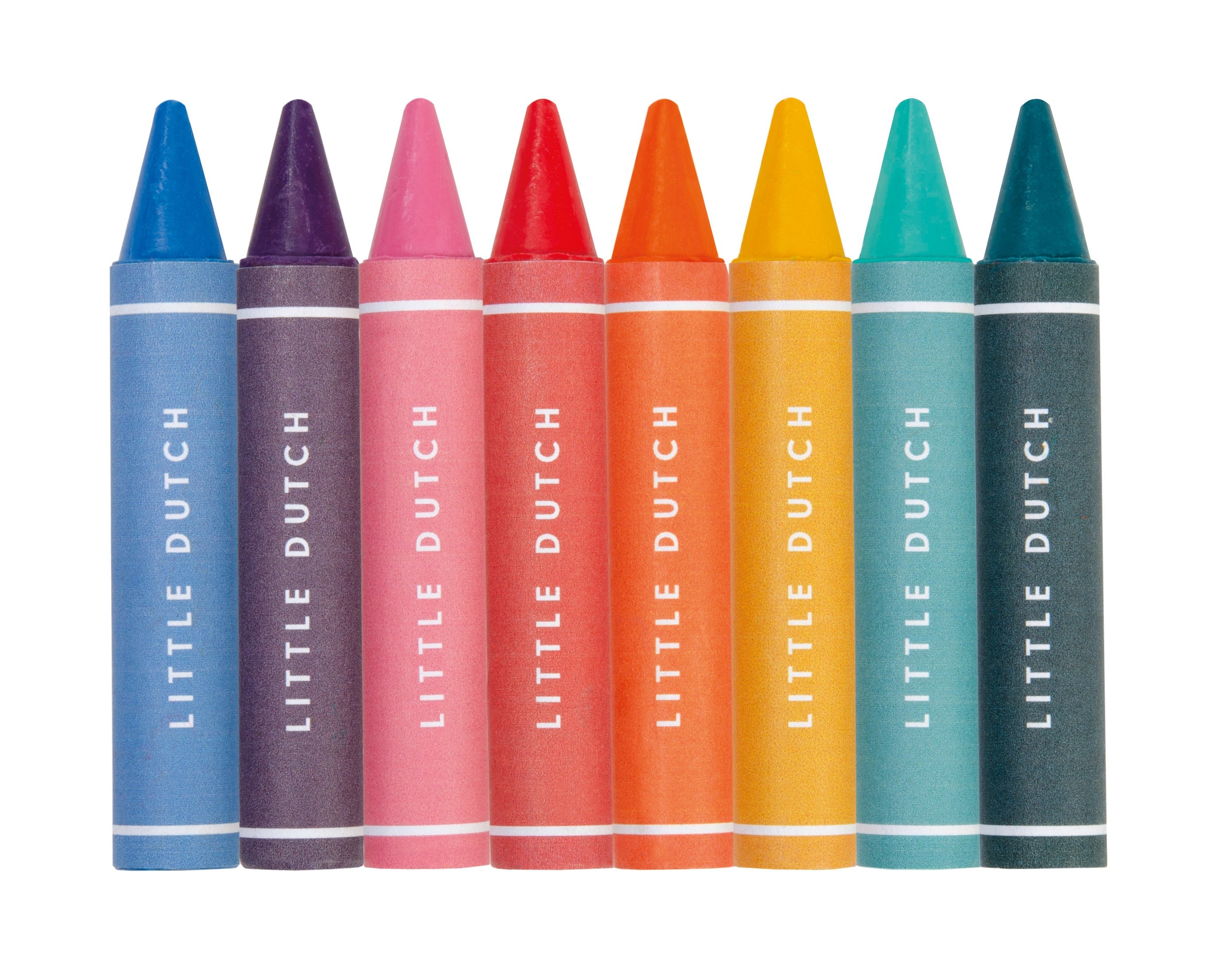 Wachsmalstifte für Kinder Set mit 8 Farben im Detail nebeneinander
