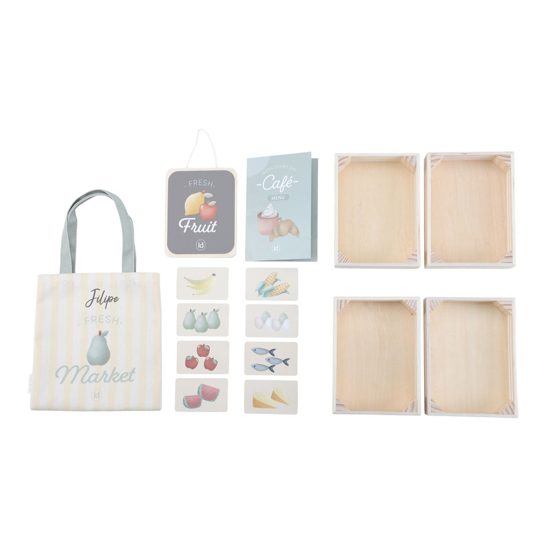 Wooden Market Stall &amp; Café – 2-in-1 Game Stand